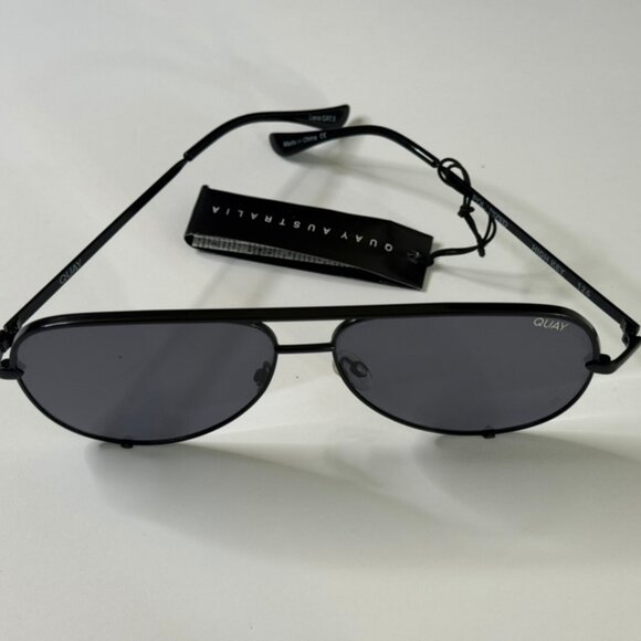 NWT QUAY Australia High Key Rimless Aviator Sunglasses, Black Frame #2015-151-CE - Picture 9 of 9